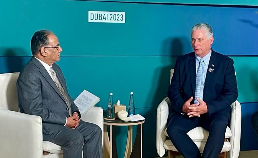 प्रधानमन्त्री दाहाल  र क्युवाका राष्ट्रपति कनेलबीच भेटवार्ता