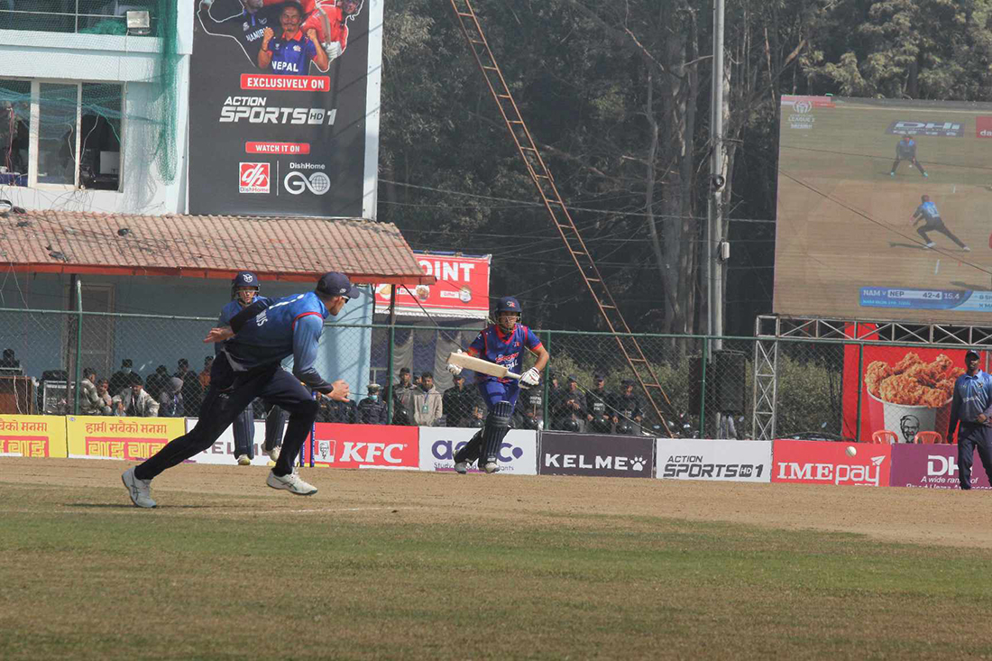 नेपालले नामिबियाविरुद्ध दियो १३३ रनको लक्ष्य