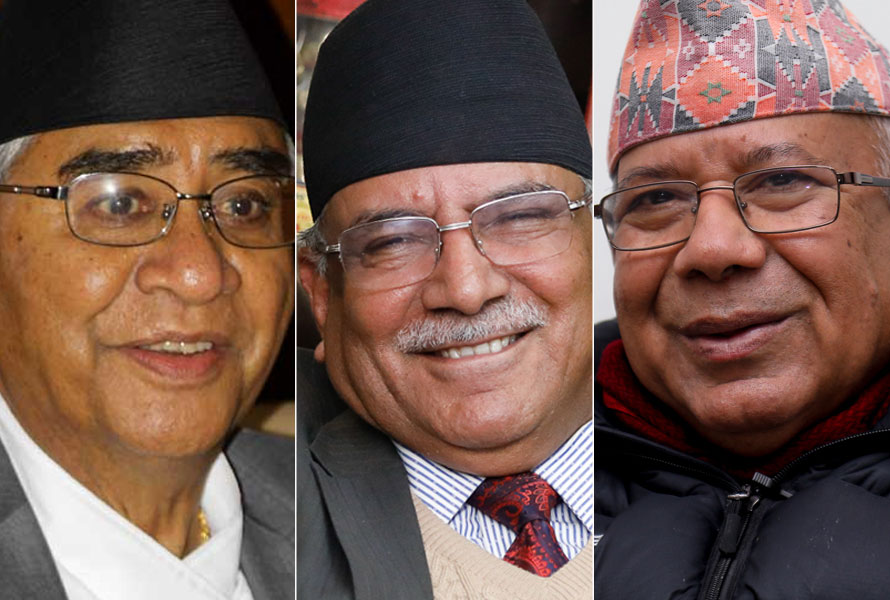 देउवा, प्रचण्ड र माधव नेपाल आज एउटै मञ्चमा