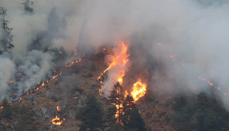 काभ्रेको महाभारत जङ्गलमा लागेको आगलागी अझै नियन्त्रणमा आएन