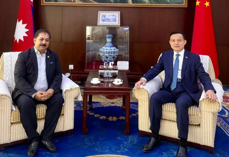 महासङ्घका अध्यक्ष श्रेष्ठ र चिनियाँ राजदूत माओमिङबिच भेट