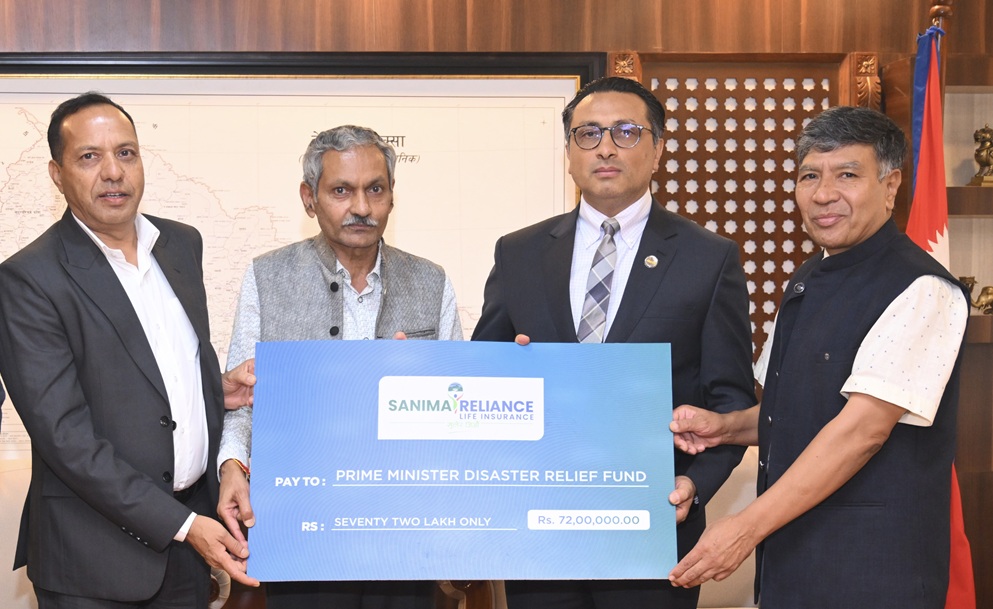 भोटेकोशी बाढी प्रभावितका लागि सानिमा रिलायन्स इन्स्योरेन्सको ७२ लाख सहयोग